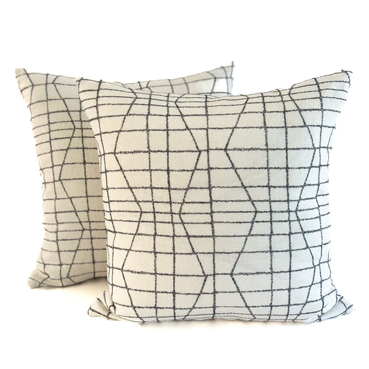 On The Wire Cushion - White & Black