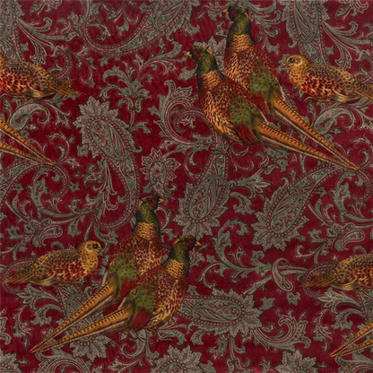 Buckthorn Paisley Velvet Cushion - Port