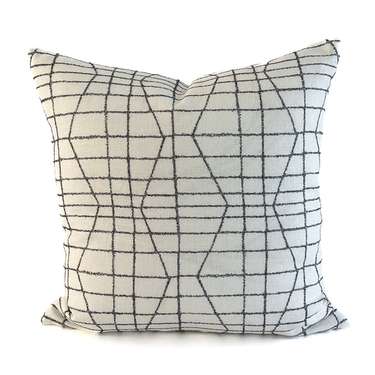 On The Wire Cushion - White & Black