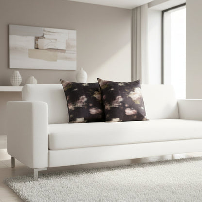 White sofa with patterned cushions in a modern living room