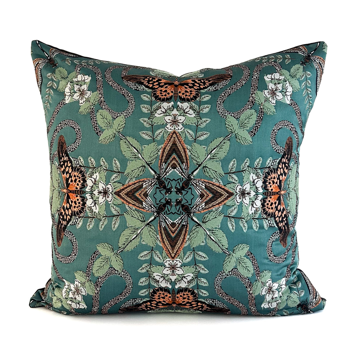 Emerald Forest Jacquard Cushion - Teal