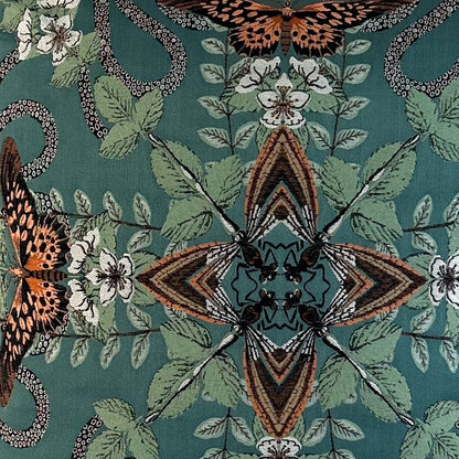 Emerald Forest Jacquard Cushion - Teal