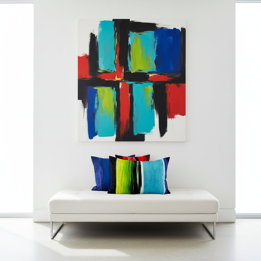 Tempera Lumbar Cushion - Multicolour Garance