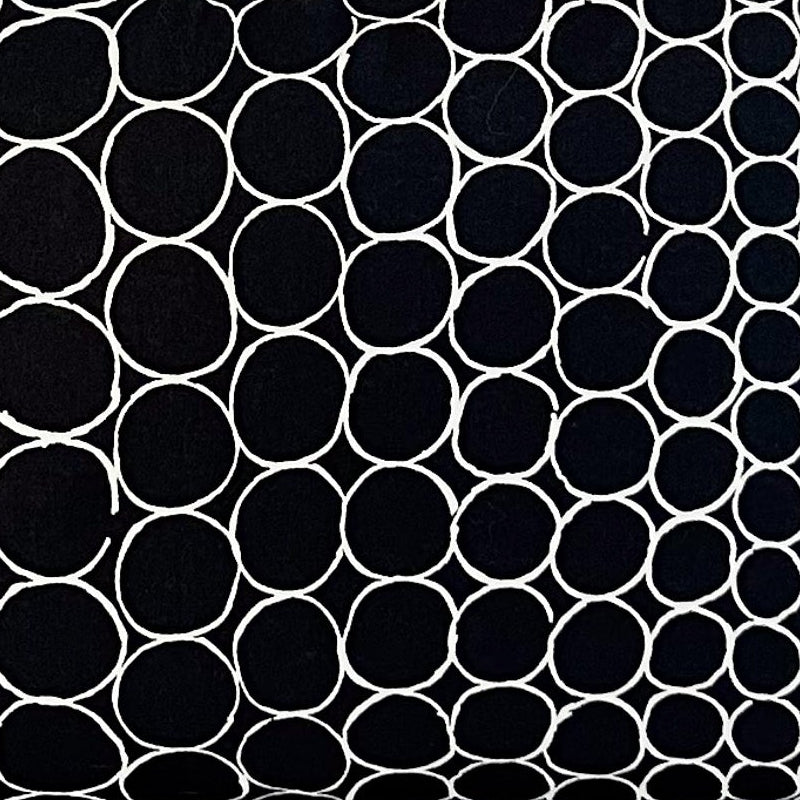 Black and white circle patterned fabric 