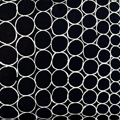 Black and white circle patterned fabric 