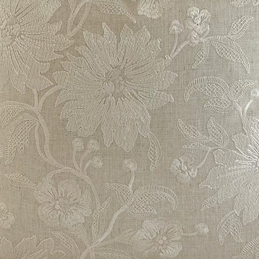 Decorative embroidered floral fabric 