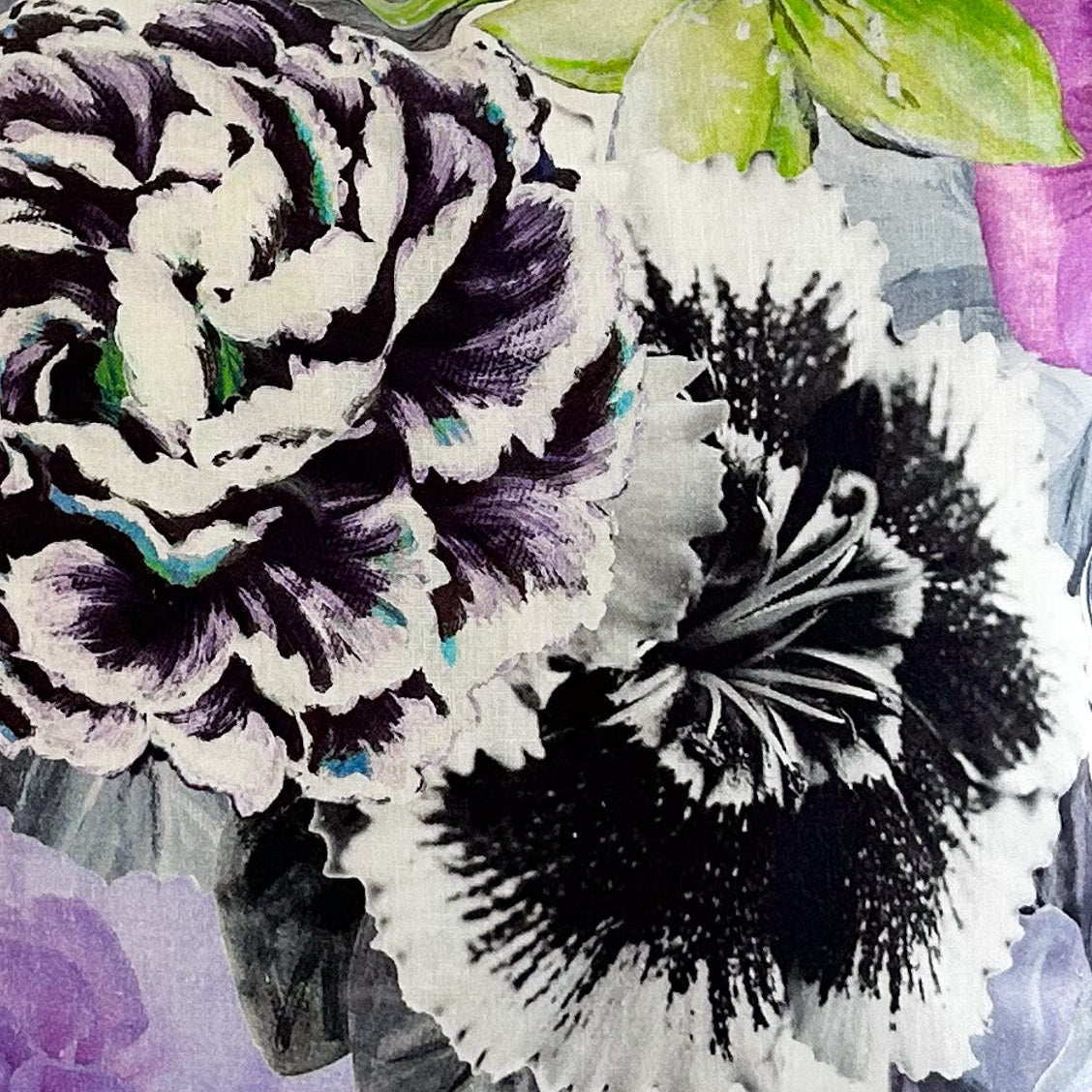 Closeup on decorative floral fabric  