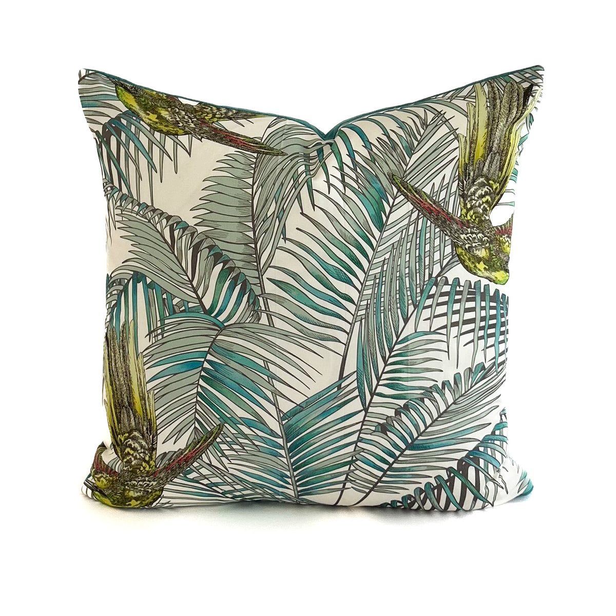 Sunbird Cushion - Jade, Lemon (2 Pattern Variations)