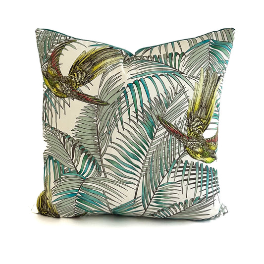 Sunbird Cushion - Jade, Lemon