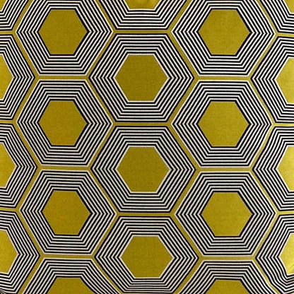 Chartreuse, silver and black decorative geometric pattern 