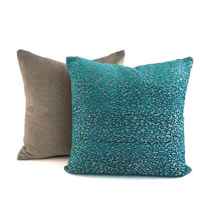 Cheetah Cushion - Teal