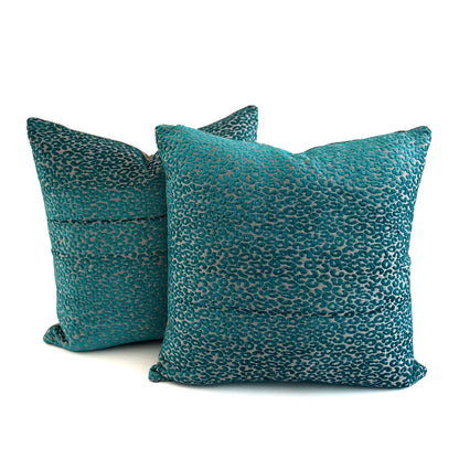 Cheetah Cushion - Teal