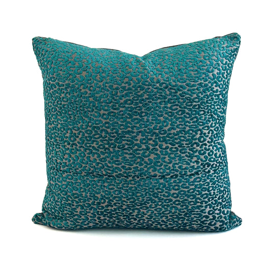 Cheetah Cushion - Teal