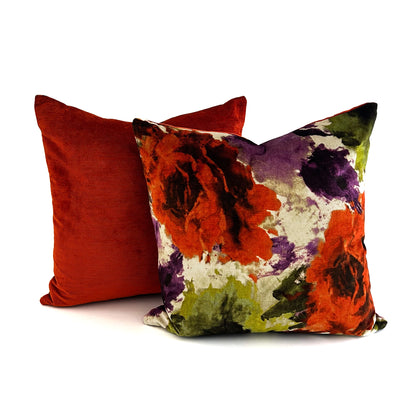 Jazzy Flower Cushion - Russett