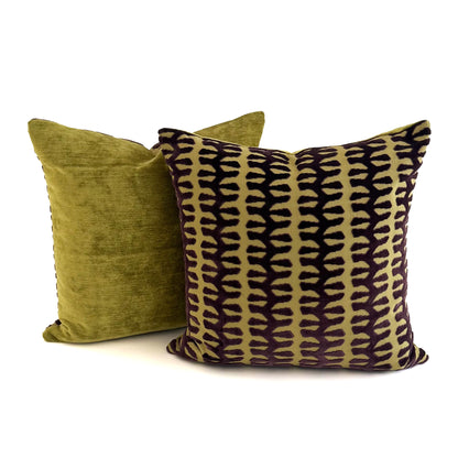 Verdi Cushion - Aubergine, Moss