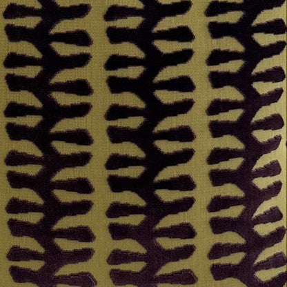 Decorative aubergine and moss patterned fabric     