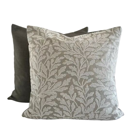 Kelso Embroidery Cushion - Cobblestone