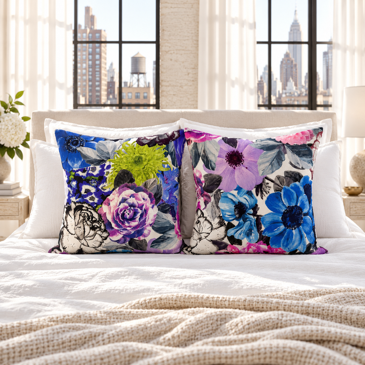 Oriana Euro Cushion - Crocus (4 Pattern Variations)